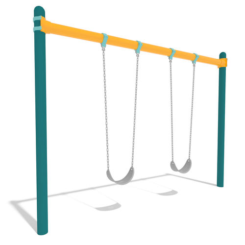 Altalena in acciaio galvanizzato - Single Post - Design 4349 - LANDSCAPE STRUCTURES - in alluminio / per parco giochi / doppia