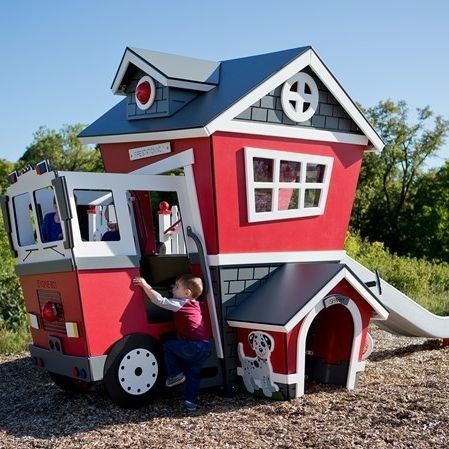 Casetta da gioco per esterni - Fire Station EN - Design 6118 - LANDSCAPE STRUCTURES - per parco giochi