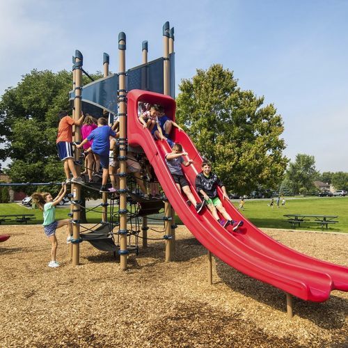 Struttura ludica per parco giochi - Super Netplex&reg; 8' Tower - LANDSCAPE STRUCTURES - in acciaio / in polietilene / modulare