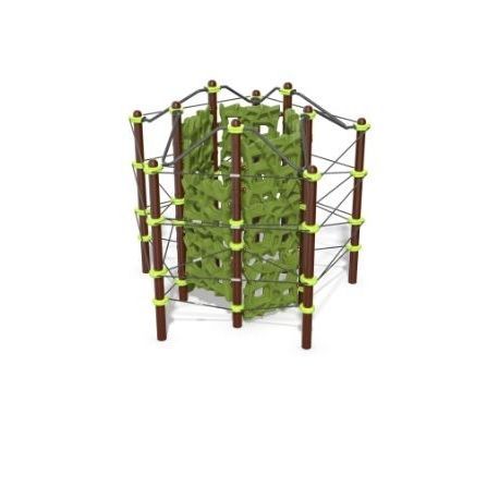 Struttura ludica per arrampicata - GeoPlex 5-Post Tower w/Cables - Design 5100 - LANDSCAPE STRUCTURES - per parco giochi / in acciaio / in acciaio con rivestimento a polvere