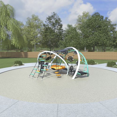 Struttura ludica per parco giochi - Quantis® A.3 - LANDSCAPE STRUCTURES - in acciaio galvanizzato / in acciaio con rivestimento a polvere / in polietilene