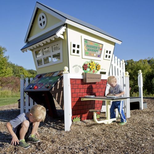 Casetta da gioco per esterni - Market Café EN - Design 6119 - LANDSCAPE STRUCTURES - per parco giochi
