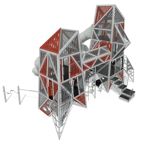 Struttura ludica per parco giochi - Alpha Link® Towers EN - Design 6611 - LANDSCAPE STRUCTURES - in alluminio / in acciaio galvanizzato / in polietilene