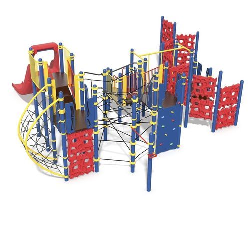 Struttura ludica per parco giochi - GeoPlex® Design 5111 - LANDSCAPE STRUCTURES - in acciaio con rivestimento a polvere / in polietilene / modulare