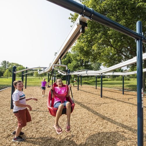 Teleferica per parco giochi zipline - ZipKrooz® Assisted - Design 3849 - LANDSCAPE STRUCTURES