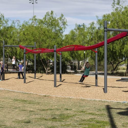 Zipline per parco giochi - ZipKrooz® EN - Design 3842 - LANDSCAPE STRUCTURES - in acciaio inossidabile / in acciaio con rivestimento a polvere