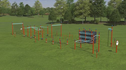 Area fitness per esterni contract - FitCore Extreme Course 1 - 5-12 - Design ID 6164 - LANDSCAPE STRUCTURES - da esterno