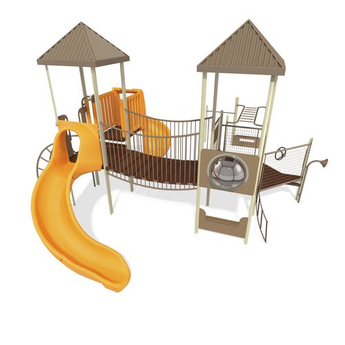 Struttura ludica per parco giochi - PlaySense - Design 40 - LANDSCAPE STRUCTURES - in acciaio con rivestimento a polvere / in polietilene / in plastica riciclata
