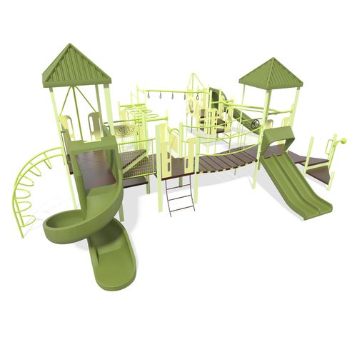 Struttura ludica per parco giochi - PlaySense - Design 307 - Complete - LANDSCAPE STRUCTURES - in acciaio con rivestimento a polvere / in polietilene / in plastica riciclata