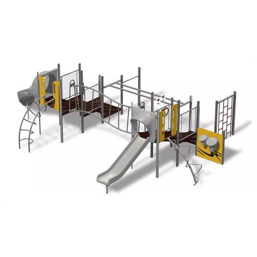 Struttura ludica per parco giochi - PlaySense - Design 601 - LANDSCAPE STRUCTURES - in acciaio con rivestimento a polvere / in polietilene / in plastica riciclata