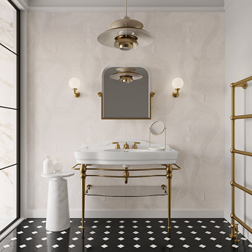 Pannello decorativo in ceramica - ZEN WHITE - Devon&Devon - per interni / liscio / ignifugo
