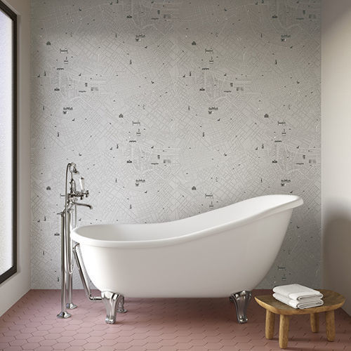 Pannello decorativo in ceramica - URBAN WHITE - Devon&Devon - per interni / liscio / ignifugo