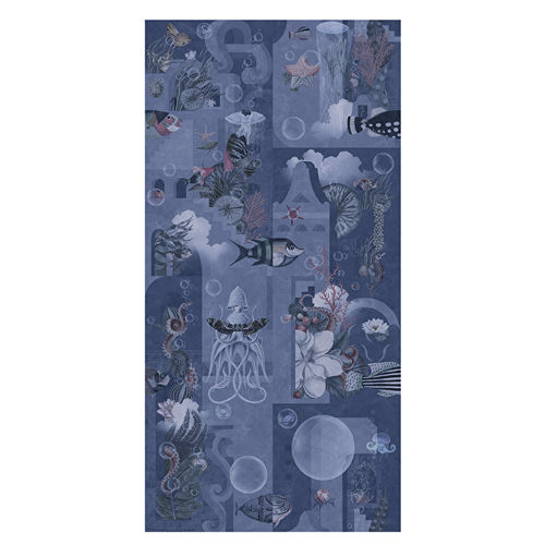 Pannello decorativo in ceramica - GARDEN OF DREAMS NAVY B - Devon&Devon - per interni / liscio / blu