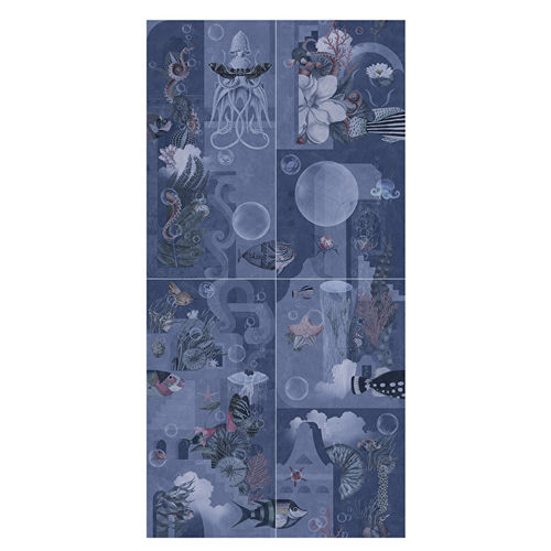 Pannello decorativo in ceramica - SLMWGARDNV - Devon&Devon - per interni / liscio / blu