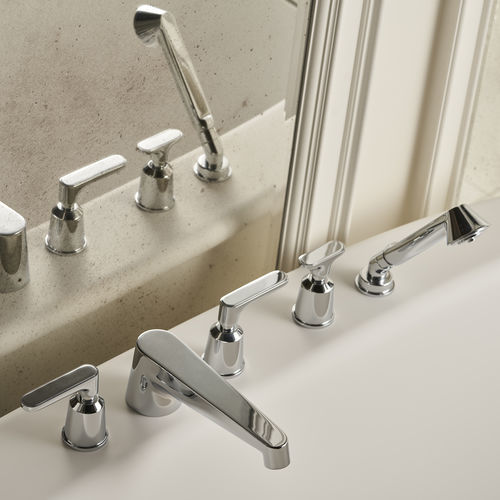 Miscelatore doppio comando per vasca - TWENTIES COLLECTION - DESIGNED IN COLLABORATION WITH GENSLER - Devon&Devon - da appoggio / in ottone / da bagno