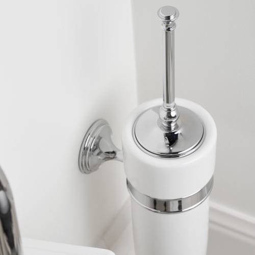 Portascopino per WC in ottone - KLS120 - Devon&Devon - in ceramica / da parete / per hotel