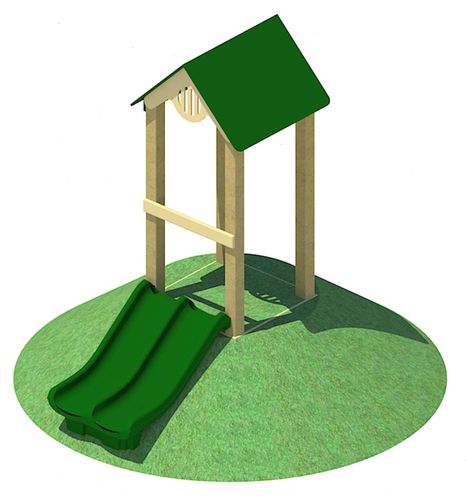 Scivolo su collinetta - HILL GABLE ROOF - progressive design playgrounds - per parco giochi / multiplo / in legno
