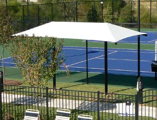 Ombrellone rettangolare - DUAL COLUMN - progressive design playgrounds - laterale / in tessuto / in acciaio con rivestimento a polvere