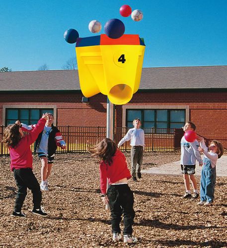 Porta multisport in plastica - FUNNEL  - progressive design playgrounds - fisso / rosso / giallo