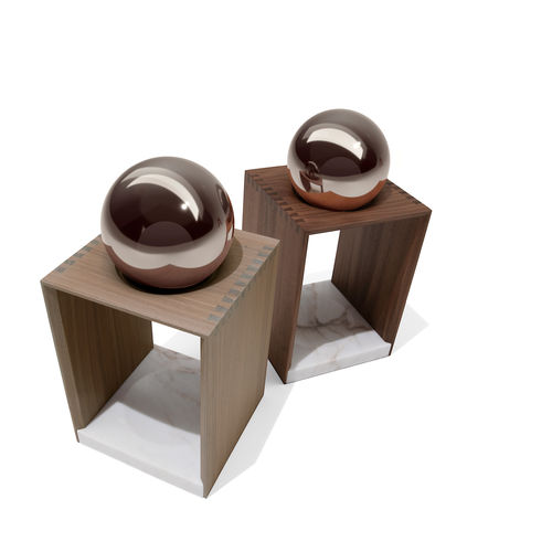 Lampada da tavolo - SPAZIOTEMPO - GIORGETTI - in vetro / in noce / in marmo