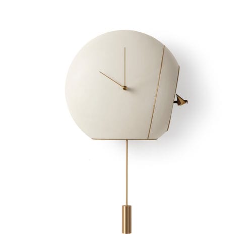 Orologio design originale - CUCKOO CLOCK - GIORGETTI - a muro / in legno compensato / in pelle