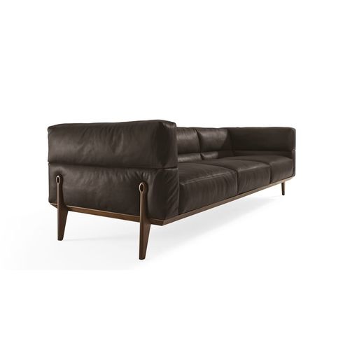 Divano contemporaneo - AGO - GIORGETTI - in tessuto / in pelle / con cuscino rimovibile