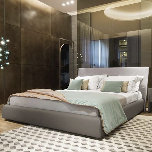 Letto matrimoniale - ALTEA  - GIORGETTI - contemporaneo / imbottito / con testiera