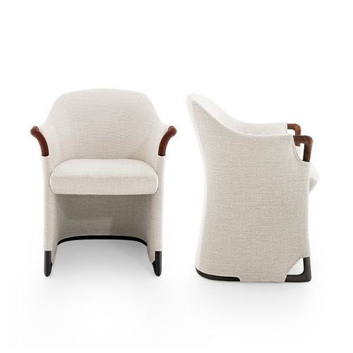 Poltrona contemporanea - PROGETTI SILKY - GIORGETTI - in pelle / in tessuto / in frassino