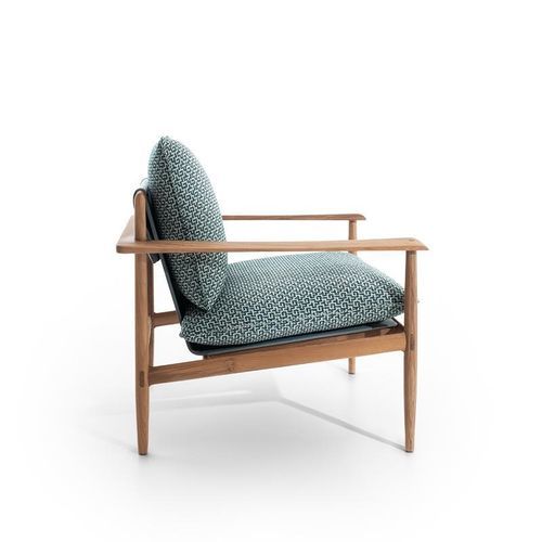 Poltrona contemporanea - KUMIKI - GIORGETTI - in pelle / in tessuto / in teak