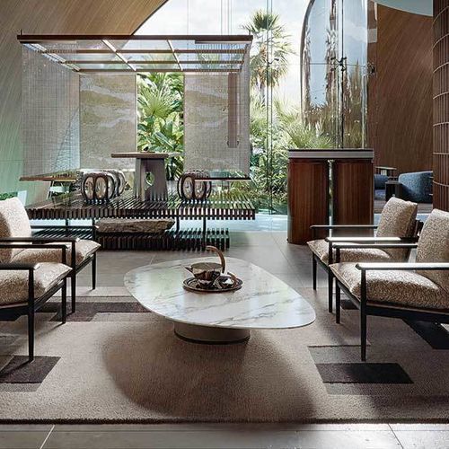 Moquette tufted a mano - CHILI - GIORGETTI - in seta / in lana / geometrica
