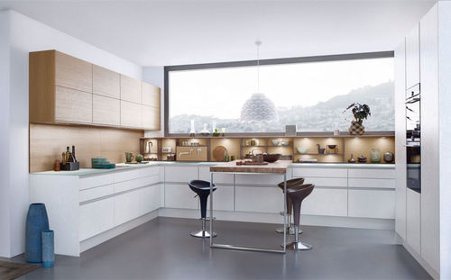 Cucina contemporanea - TOPOS C - LEICHT - in calcestruzzo / in vetro / in legno