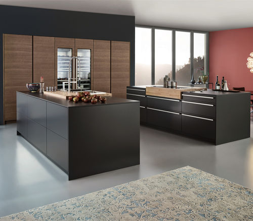 Cucina contemporanea - BONDI - LEICHT - in laminato / con isola / con impugnature