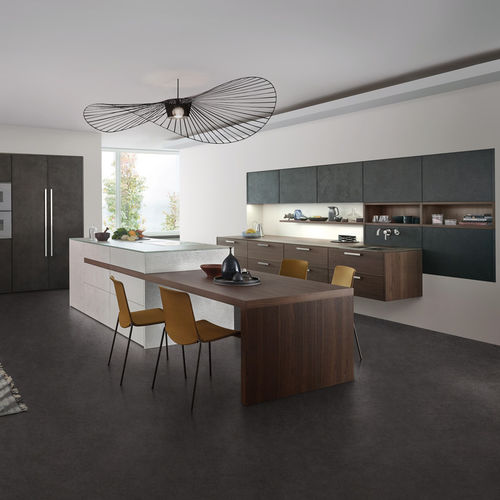 Cucina contemporanea - TOPOS - LEICHT - in calcestruzzo / in vetro / in noce