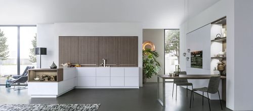 Cucina contemporanea - PUR-FS | TOPOS - LEICHT - in frassino / impiallacciata in legno / senza maniglie
