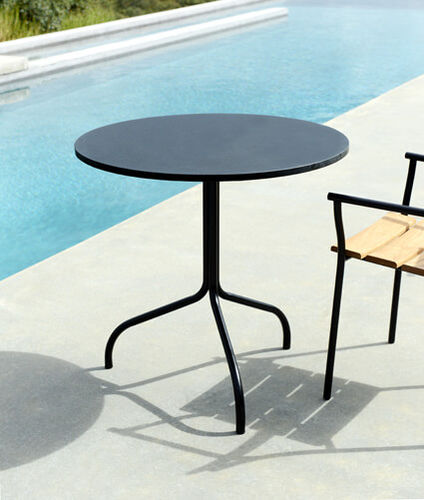Tavolo contemporaneo - CICALA - Tectona - in teak / in acciaio inossidabile / in granito