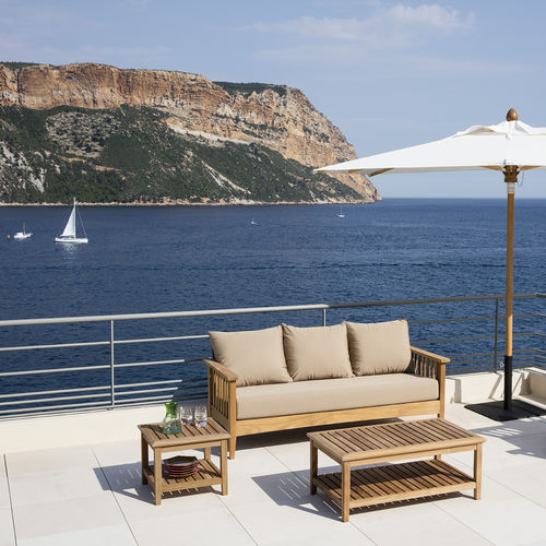 Divano contemporaneo - GOA - Tectona - da giardino / in Sunbrella® / con cuscino rimovibile