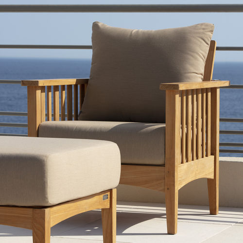 Poltrona contemporanea - GOA - Tectona - in Sunbrella® / in teak / beige