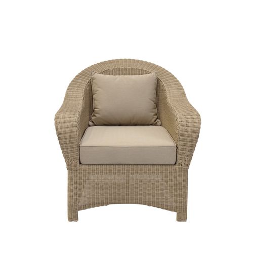 Chauffeuse contemporanea - COLONIAL - Tectona - in Sunbrella® / in resina intrecciata / beige