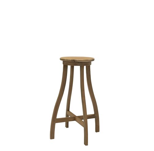 Sgabello da bar contemporaneo - BARTON - Tectona - in teak / con 4 gambe