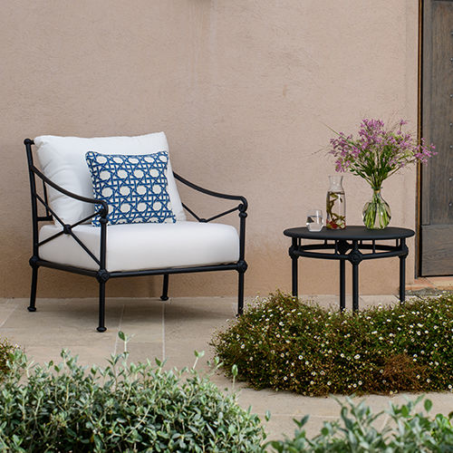 Poltrona in stile Direttorio - 1800 - Tectona - in Sunbrella® / in alluminio / per cuscini