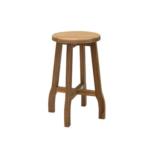 Sgabello contemporaneo - Exeter - Tectona - in teak / con supporto in legno / rotondo
