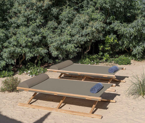 Lettino prendisole contemporaneo - Copacabana - Tectona - in Batyline® / in teak / contract