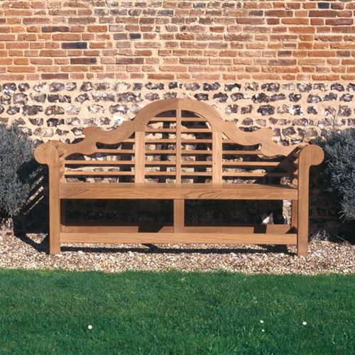 Panca da giardino classica - LANCASTER - Tectona - in teak / con schienale / con braccioli