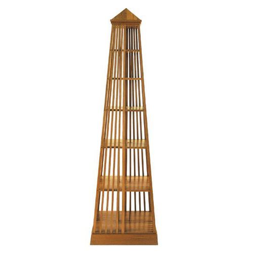 Libreria design originale - BIBLOS - Tectona - in teak / in legno con vernice di protezione / girevole