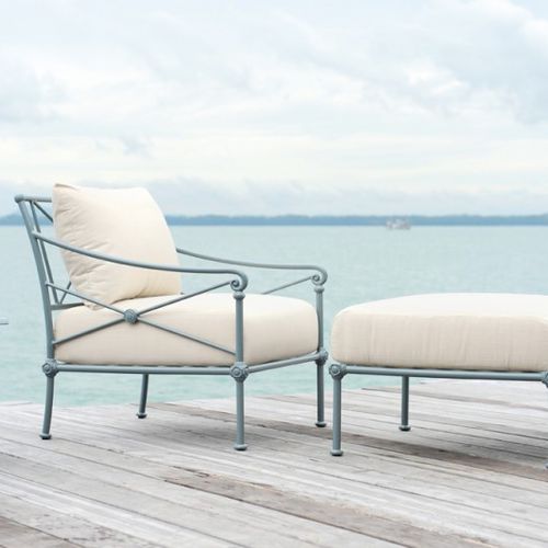 Poltrona classica - 1800   - Tectona - in tessuto / in alluminio / con cuscino rimovibile