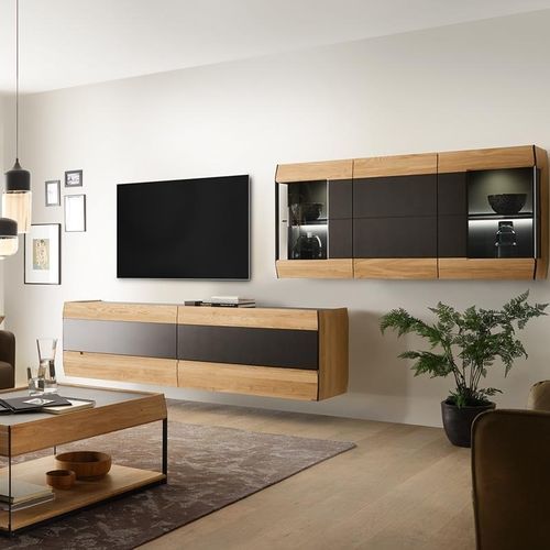 Parete attrezzata TV contemporaneo - AUNIS  - hülsta - in legno laccato / in rovere / in noce