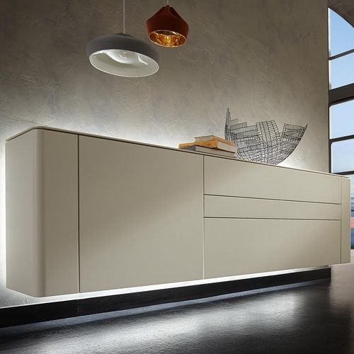 Credenza a muro - GENTIS - hülsta - contemporanea / in pelle / in legno laccato