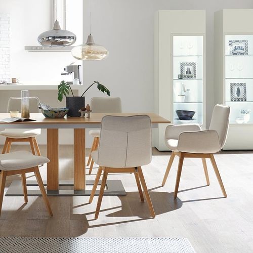 Sedia da pranzo contemporanea - S 700 - hülsta - da interno / in tessuto / con supporto in legno