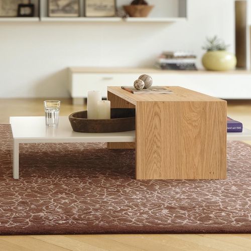 Tavolino basso contemporaneo - CT 14 - hülsta - in vetro / in legno laccato / in quercia naturale