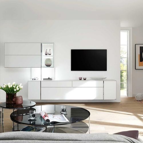 Parete attrezzata TV contemporaneo - FONIS - hülsta - in legno laccato / con vano contenitore / con cassetti